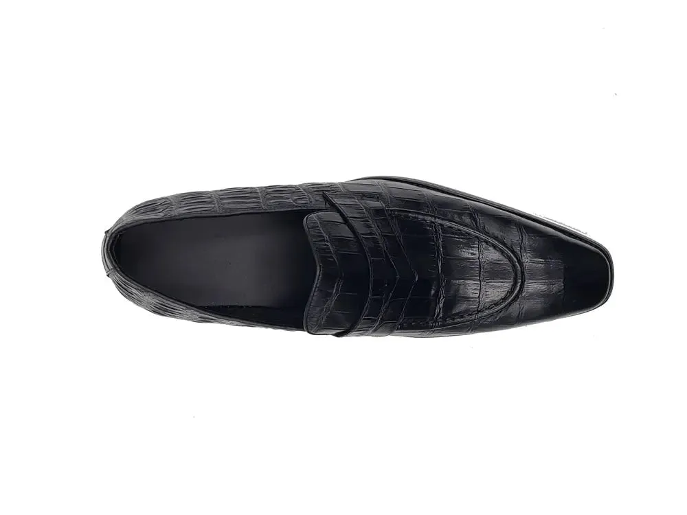Penny Loafer Features Alligator Embossed Calfskin Bit Loafers With Suit