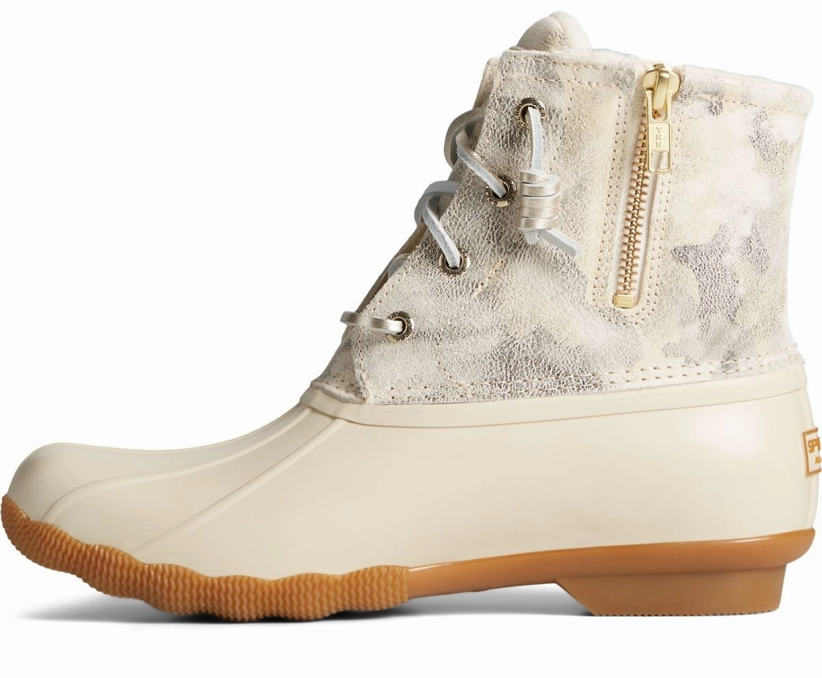 Sperry Women's Saltwater Metallic Camo - Ivory Wedding Dress Shoes