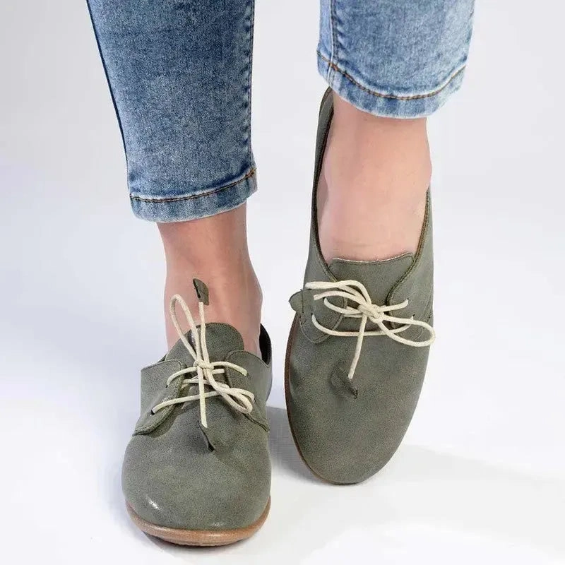 Gatsby Brogues Pierre Cardin Ladies Riviera Lace Up - Olive