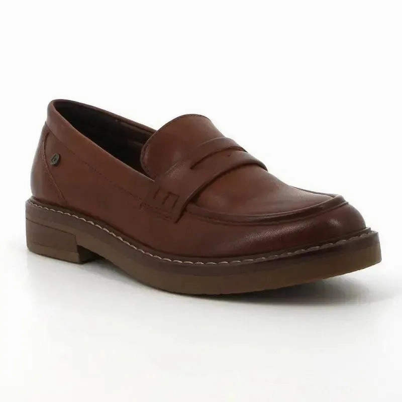 Pierre Cardin Lydie 2 Moccasion With Saddle - Tan Hush Puppies Five Brogue
