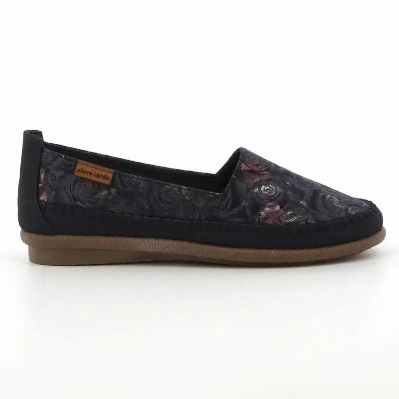 Pierre Cardin Riviera 15 Loafer - Navy Floral All Suede Brogues