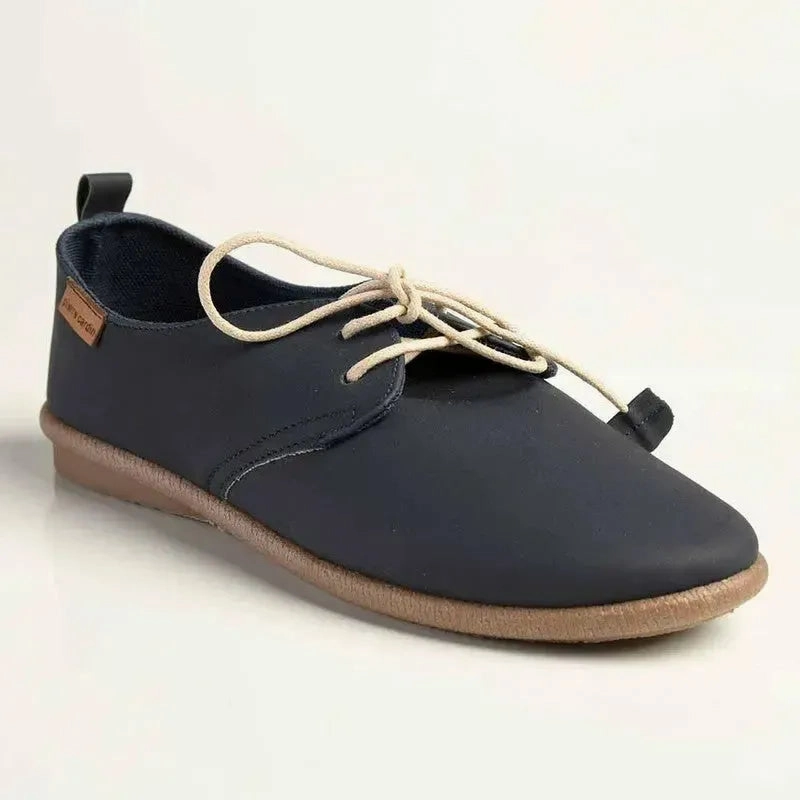 Pierre Cardin Riviera Lace Up - Navy Moc Leather Flatform Brogues
