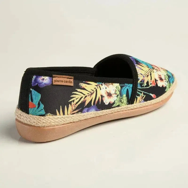 Brogues Origin Pierre Cardin St Tropez 8 Espadrille Slip On - Black Floral