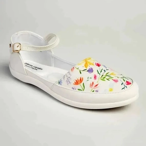 Pierre Cardin St Tropez 9 Loafer - White Floral Brogues Oxfords