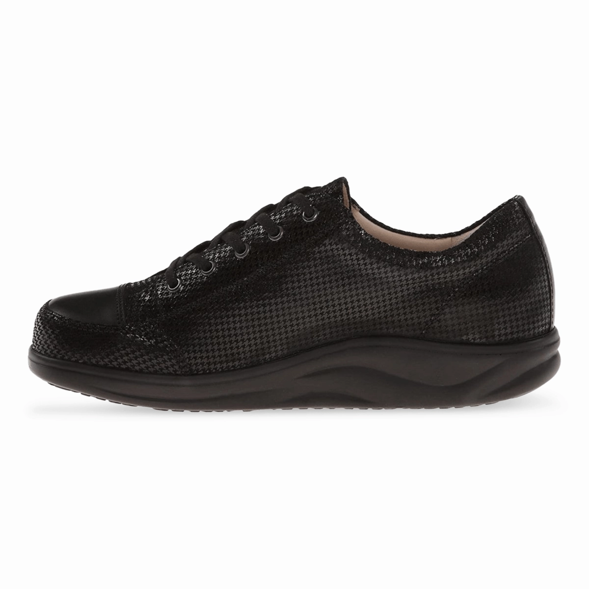 Finn Comfort Women's Ikebukuro Black Print Leather Oxford Shoes And Dress