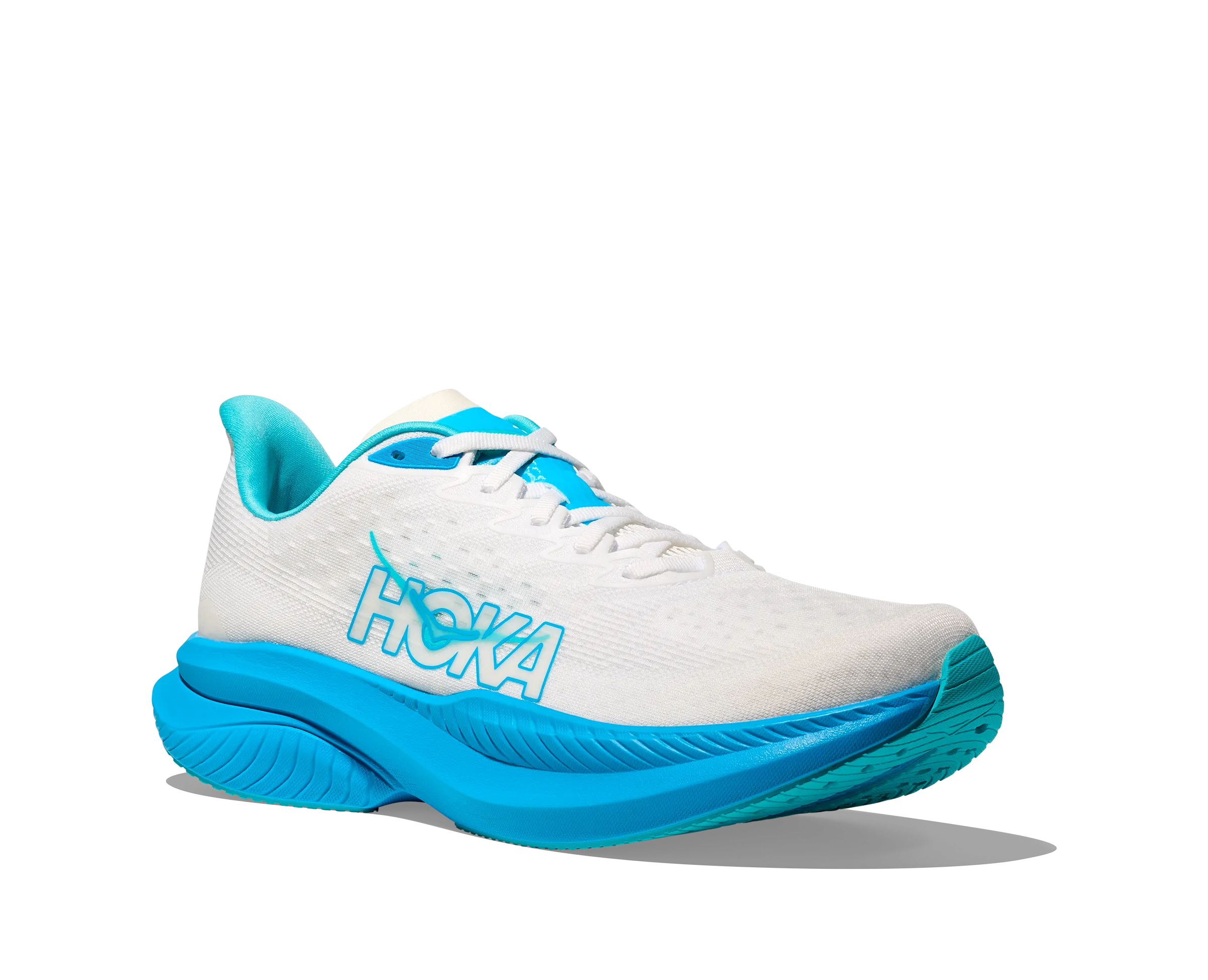 HOKA Men's Mach 6 - WHITE / SKYWARD BLUE How To Lace Up Running Shoes