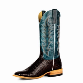 Men's Horse Power by Anderson Bean Western Boot #HP8065 BROWN CAIMAN Dress Shoe Style Guide