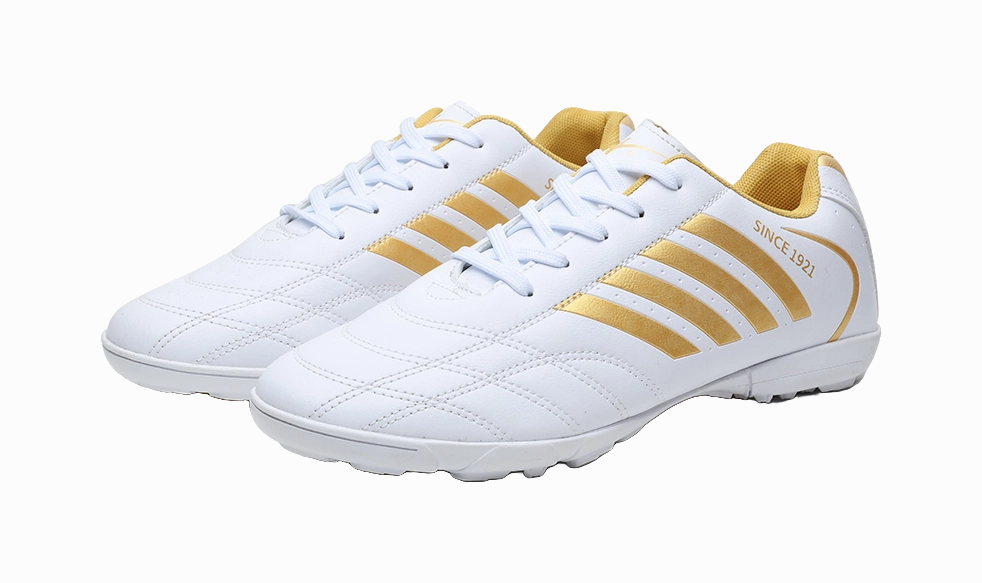 Best Soccer Cleats For Forwards Binary TF Soccer Cleats - Turf Football Shoes with Shock Absorption Slip & Abrasion Resistant Unisex White Gold