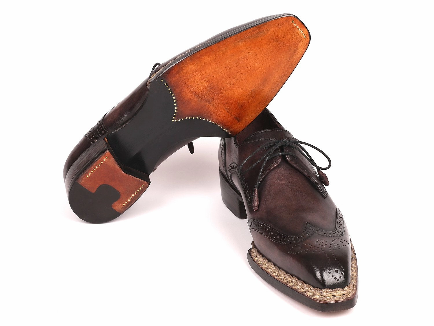 Paul Parkman Norwegian Welted Wingtip Derby Shoes Bronze (ID#8506-BRZ) Derby Shoes Platform