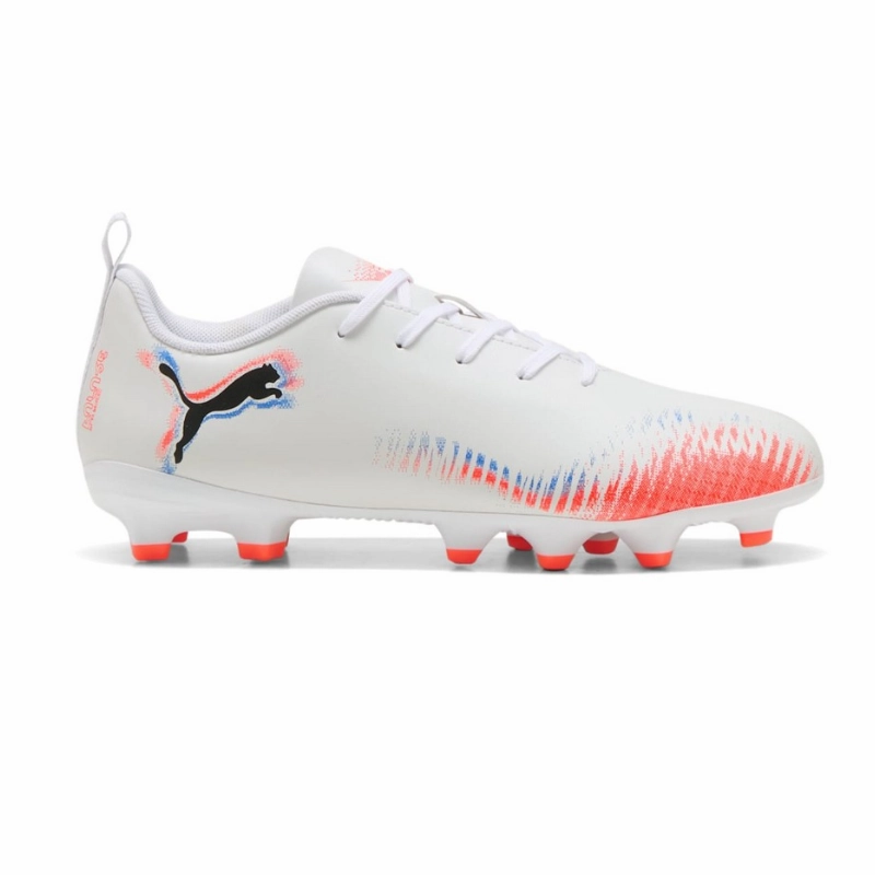 Puma Junior Football Boot Future 8 Play FG/AG White/Puma Black/Glowing Red Phantom Vision Pro Dynamic Fit Fg Soccer Cleats
