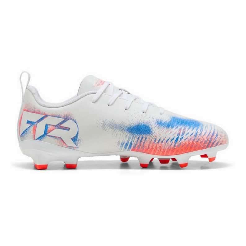 Puma Junior Football Boot Future 8 Play FG/AG White/Puma Black/Glowing Red League Multi-ground Soccer Cleats