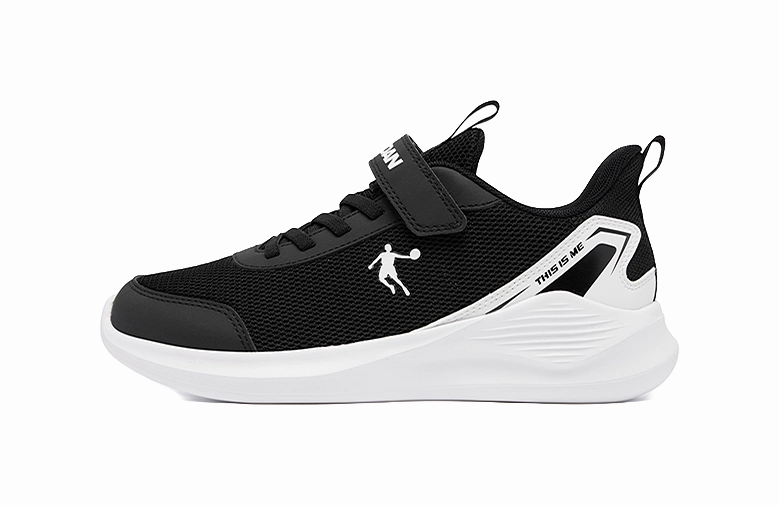 QIAODAN Breathable Lightweight Cushioning Kids' Running Shoes Black/Jordan White Kids' Clouds Running Shoes