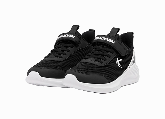 QIAODAN Breathable Lightweight Cushioning Kids' Running Shoes Black/Jordan White Kids' Good Deals On Running Shoes