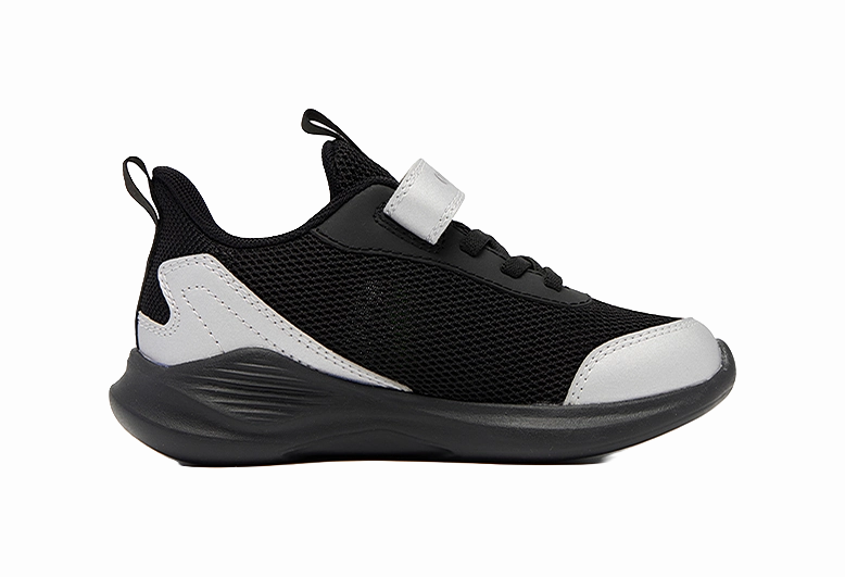 Best Tennis Shoes Running QIAODAN Breathable Lightweight Cushioning Low Top Running Shoes Black/Silver Kids'