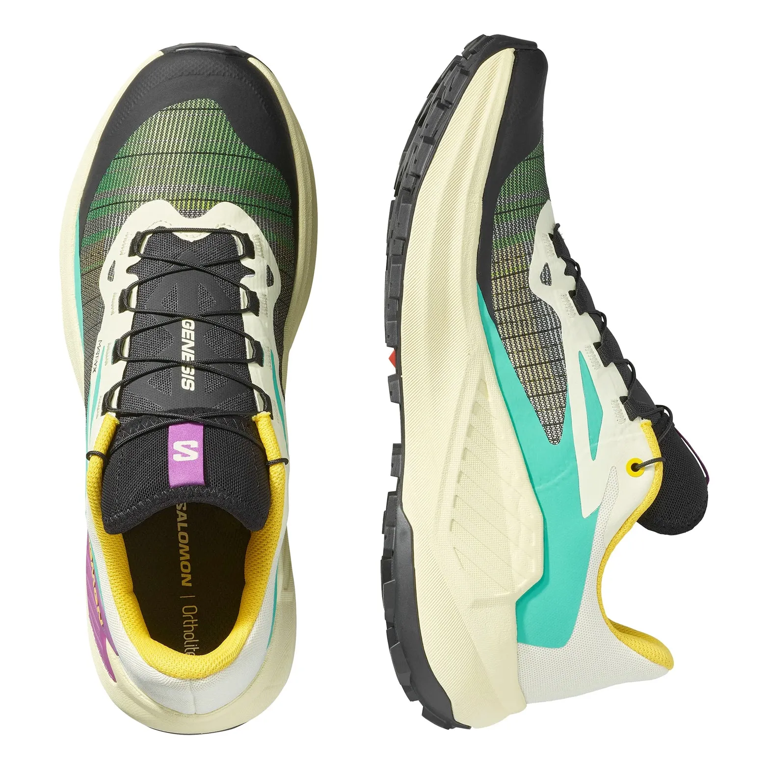 Men's Genesis Trail Running Shoes Transparent Yellow / Black / Willowherb 410 V8 Trail Running Shoe