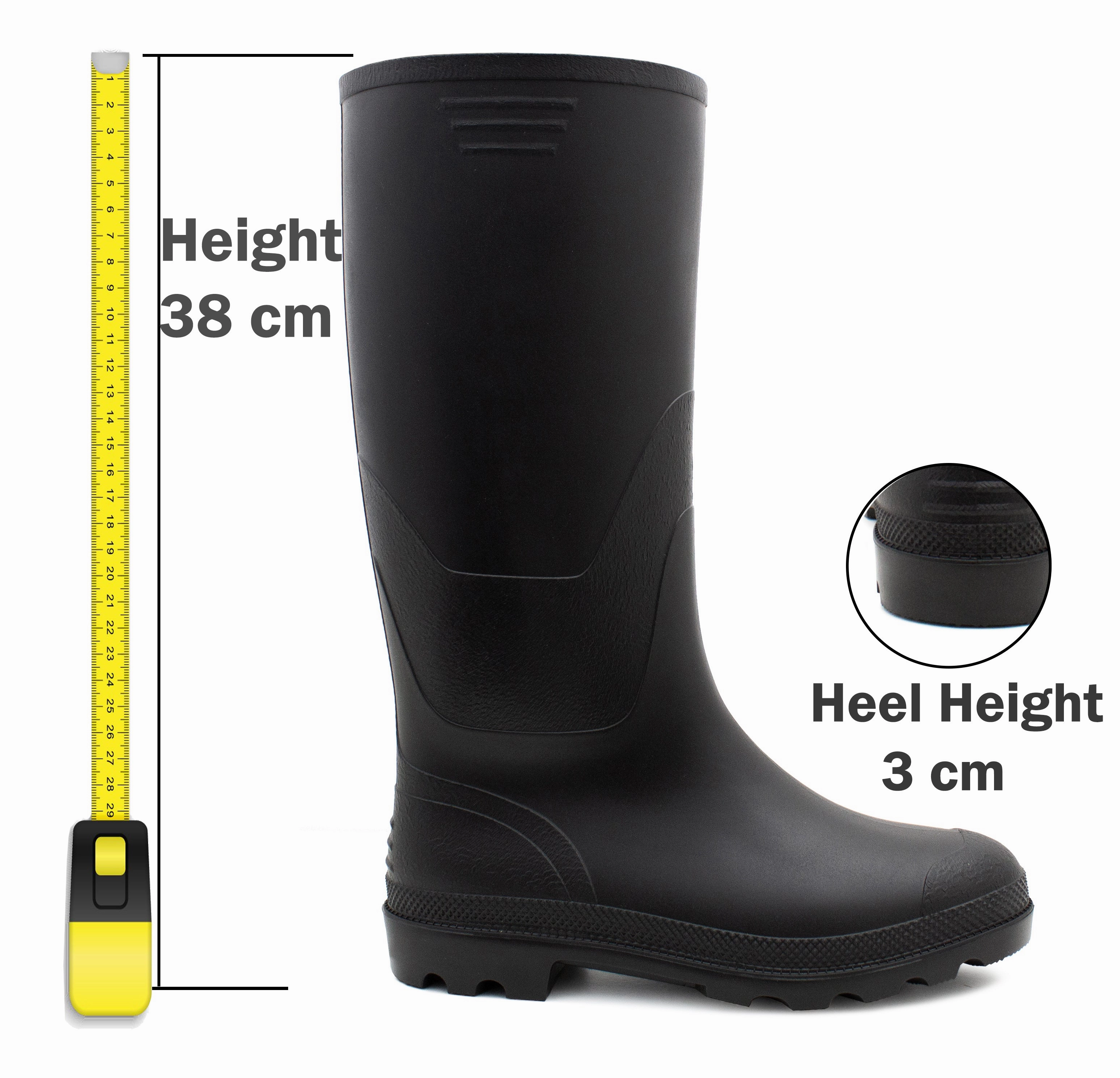 Mens Wellies Waterproof Wellington Boots Slip On Mid Calf Rain Boot Snow Farm Gardening Outdoor Festival Wellingtons Medieval Leather Boots