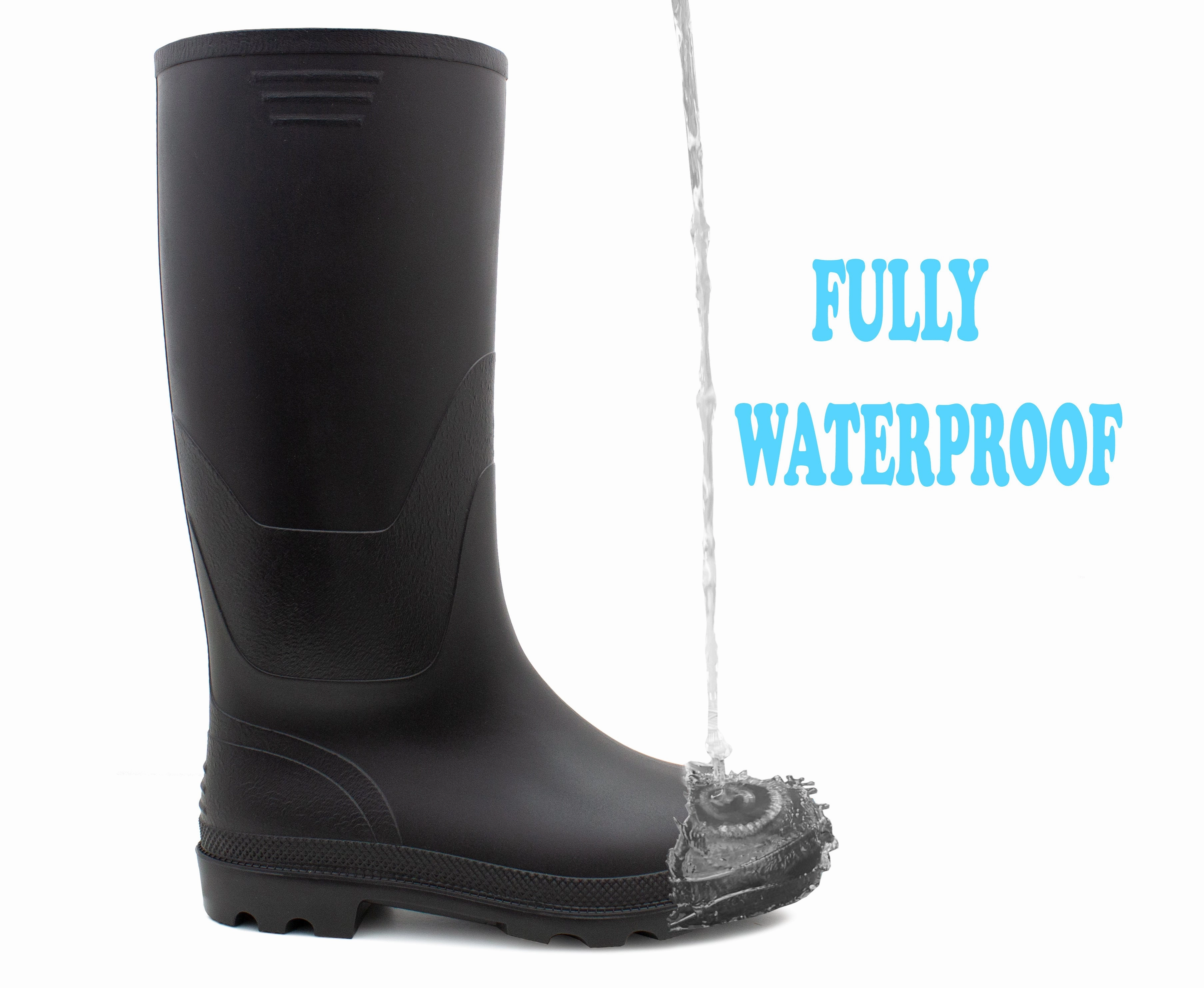 Mens Wellies Waterproof Wellington Boots Slip On Mid Calf Rain Boot Snow Farm Gardening Outdoor Festival Wellingtons Lowa Hunting Boots