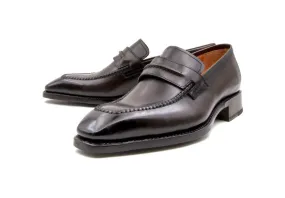 "Lucas" Burnished Calfskin Slip-On Loafer Brown Slip On Fashion