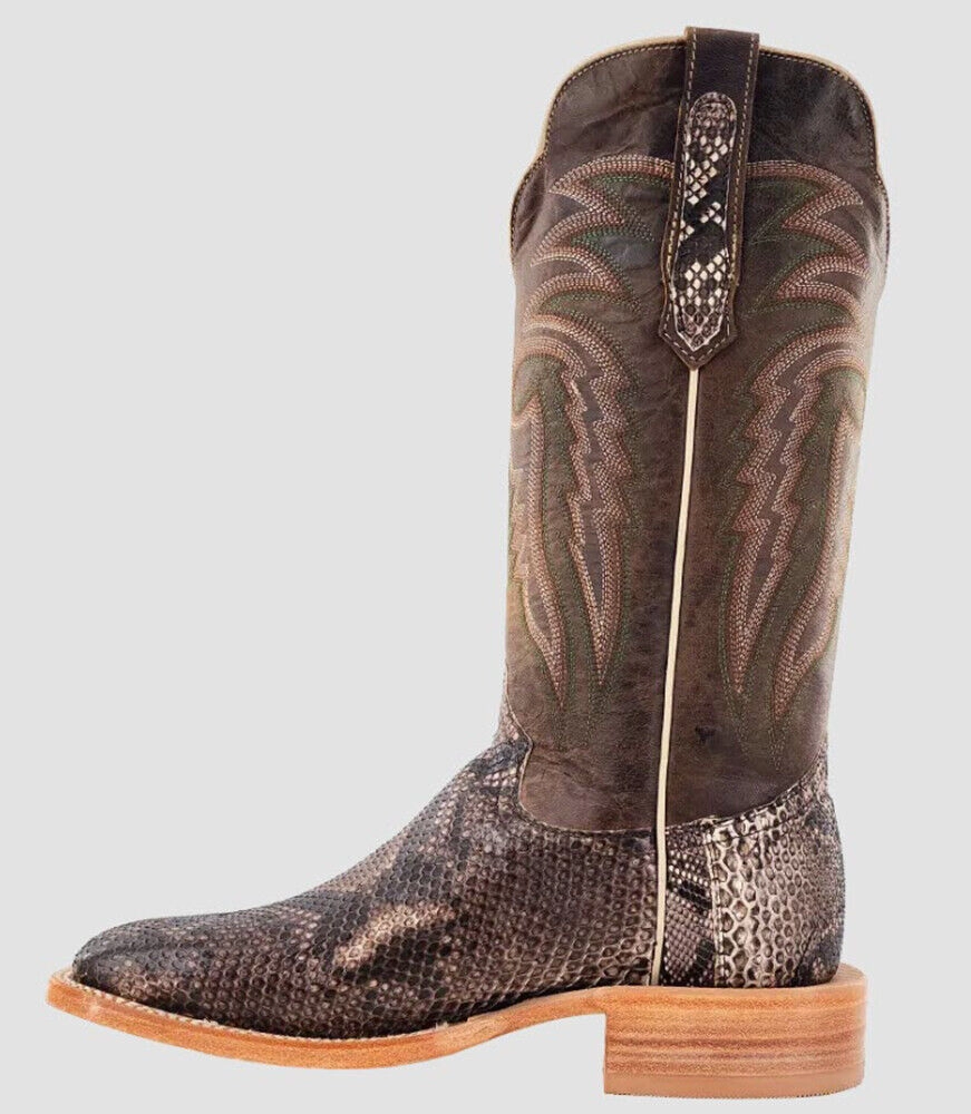 Silver Dress Shoes Wide Width R. Watson Men's Rustic Python Belly Exotic Boot RW7913-2