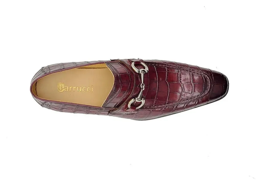 Saude Loafers Buckle Loafer w Gator Embossed Leather