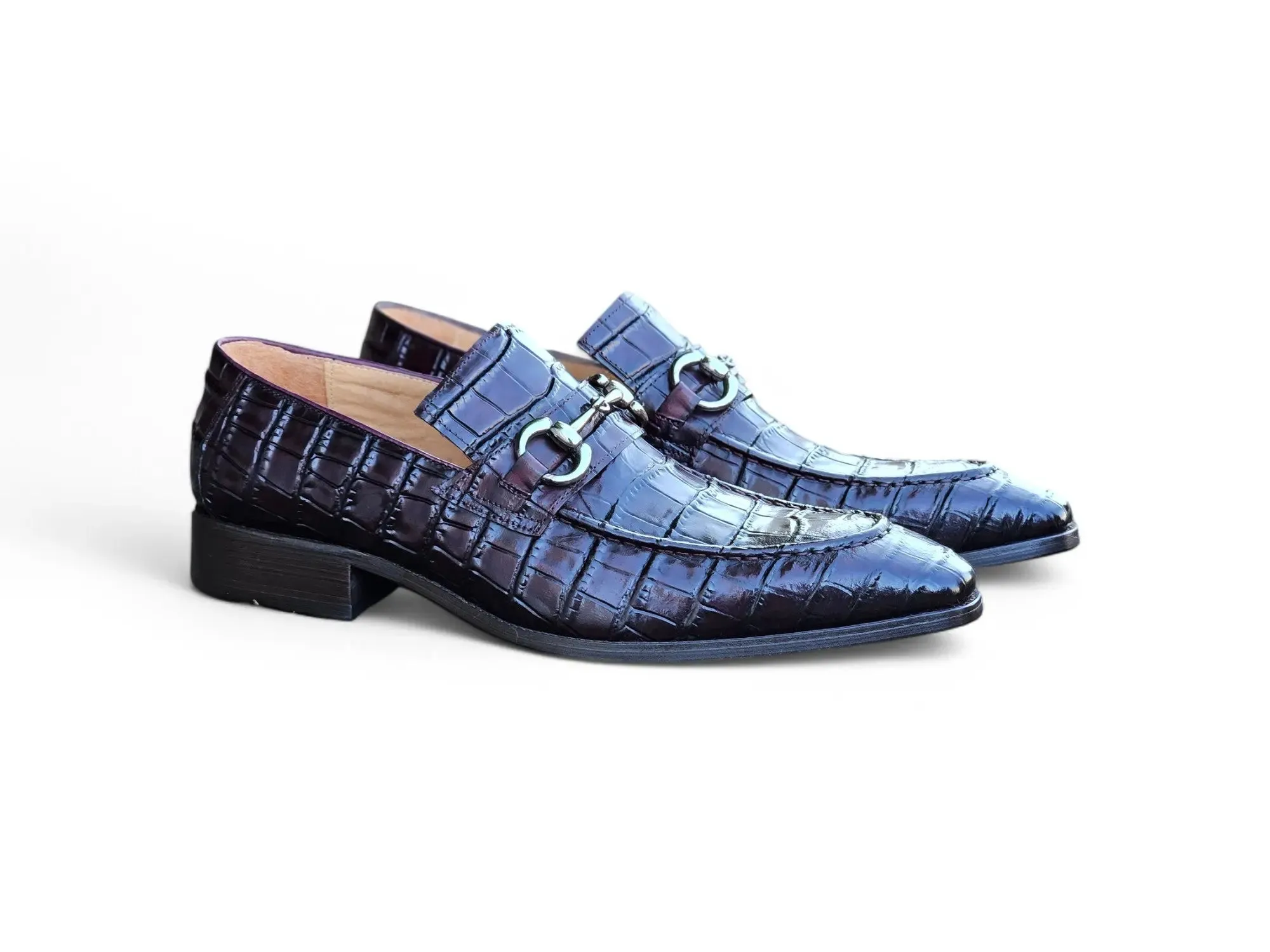Flag Ltd Loafers Buckle Loafer w Gator Embossed Leather