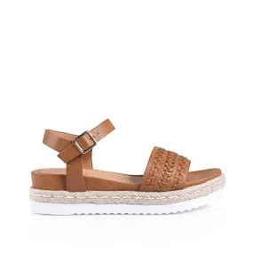 Disco Footbed Sandals - Tan Softee Nio Nio Espadrilles