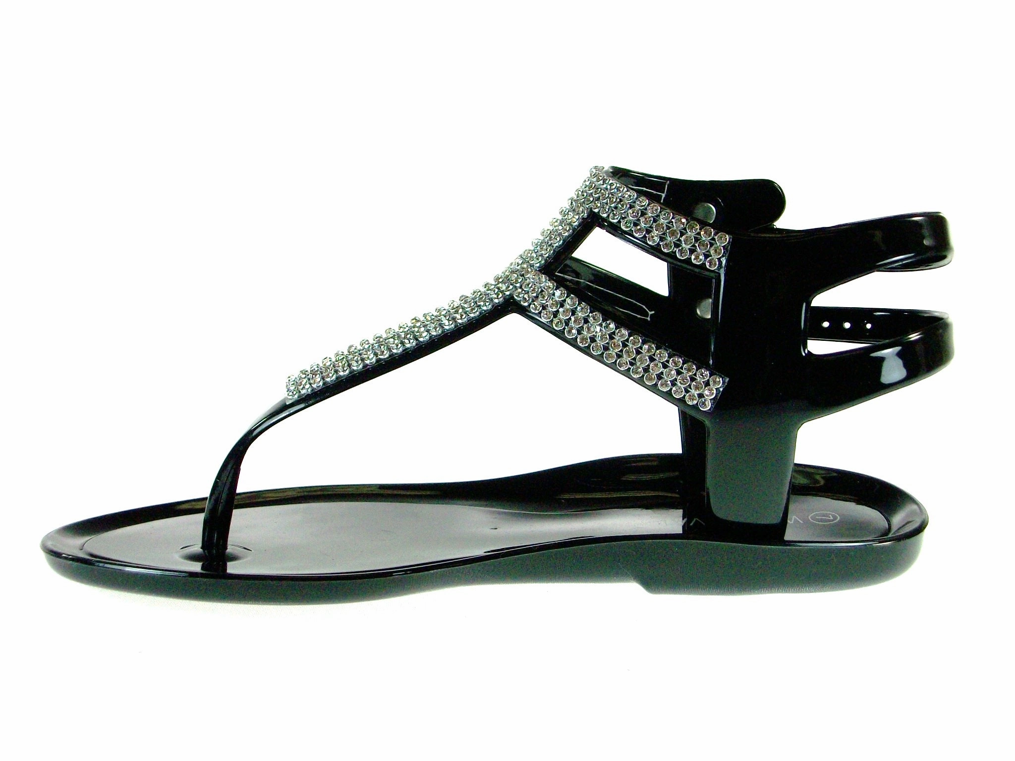Women's Joanie-02 Jelly Rhinestone T-Strap Sandals Handmade Avarcas And Espadrilles Barcelona
