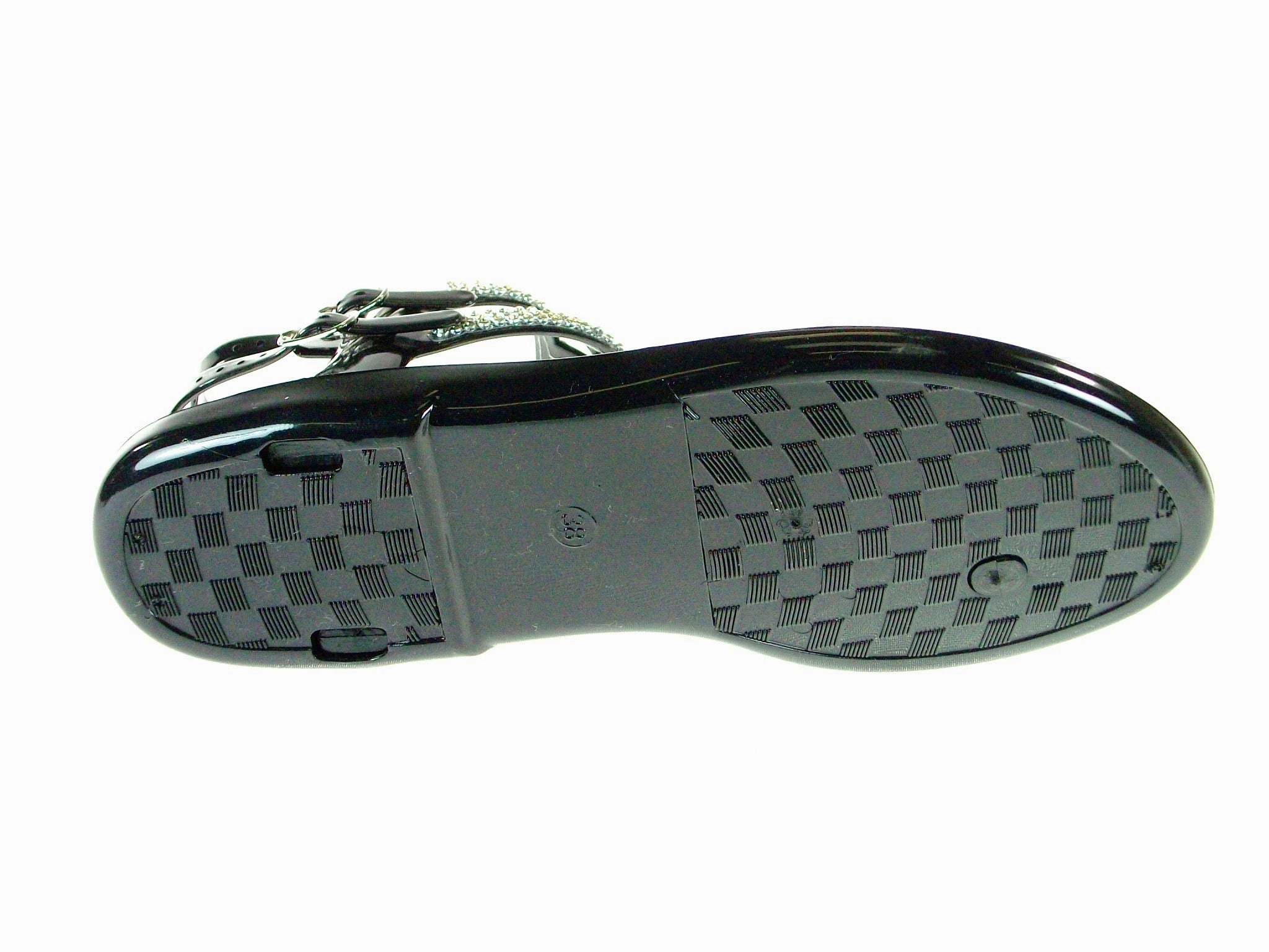 Women's Joanie-02 Jelly Rhinestone T-Strap Sandals Glyn Flat Espadrilles