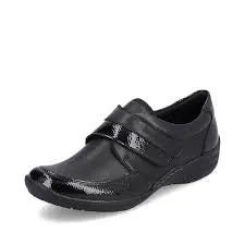 Remonte R7600-04 Black Velcro Shoe Best Loafers For Narrow Feet