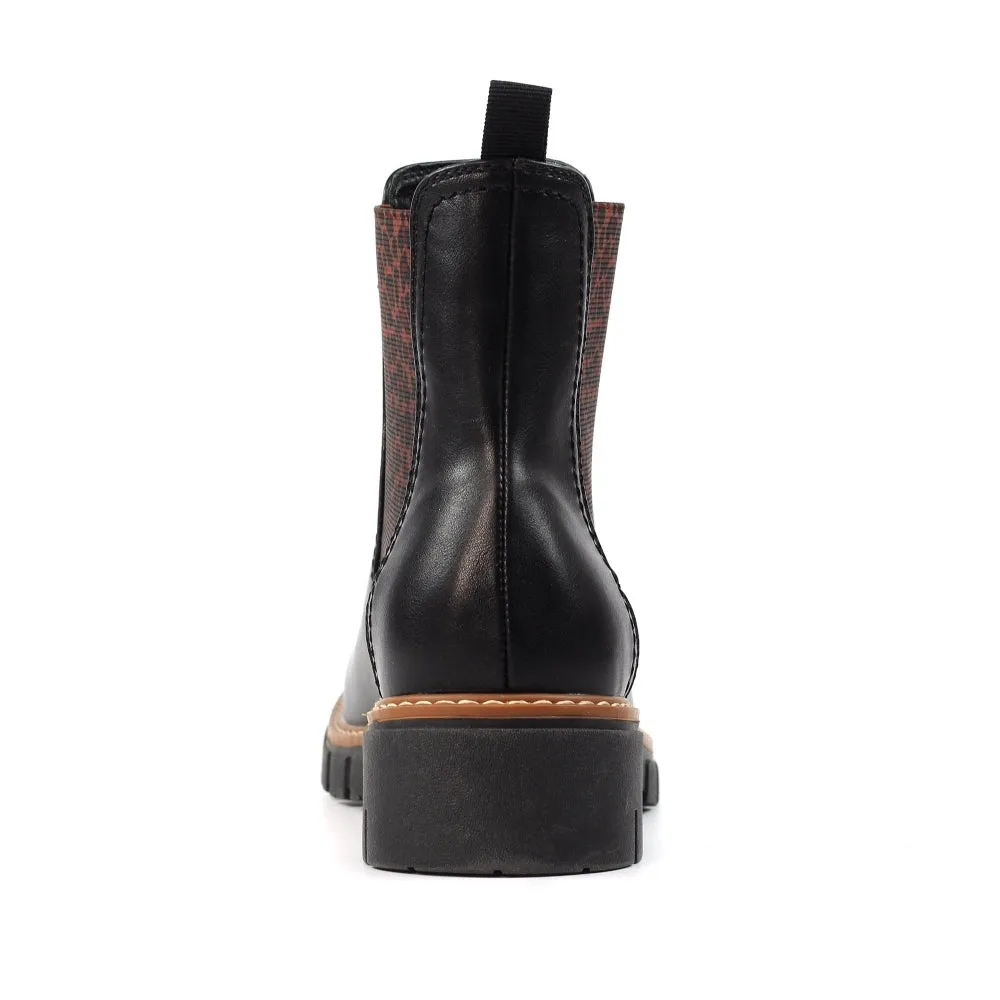 Boots Uggs Ribble Black Ankle Boots with Leopard