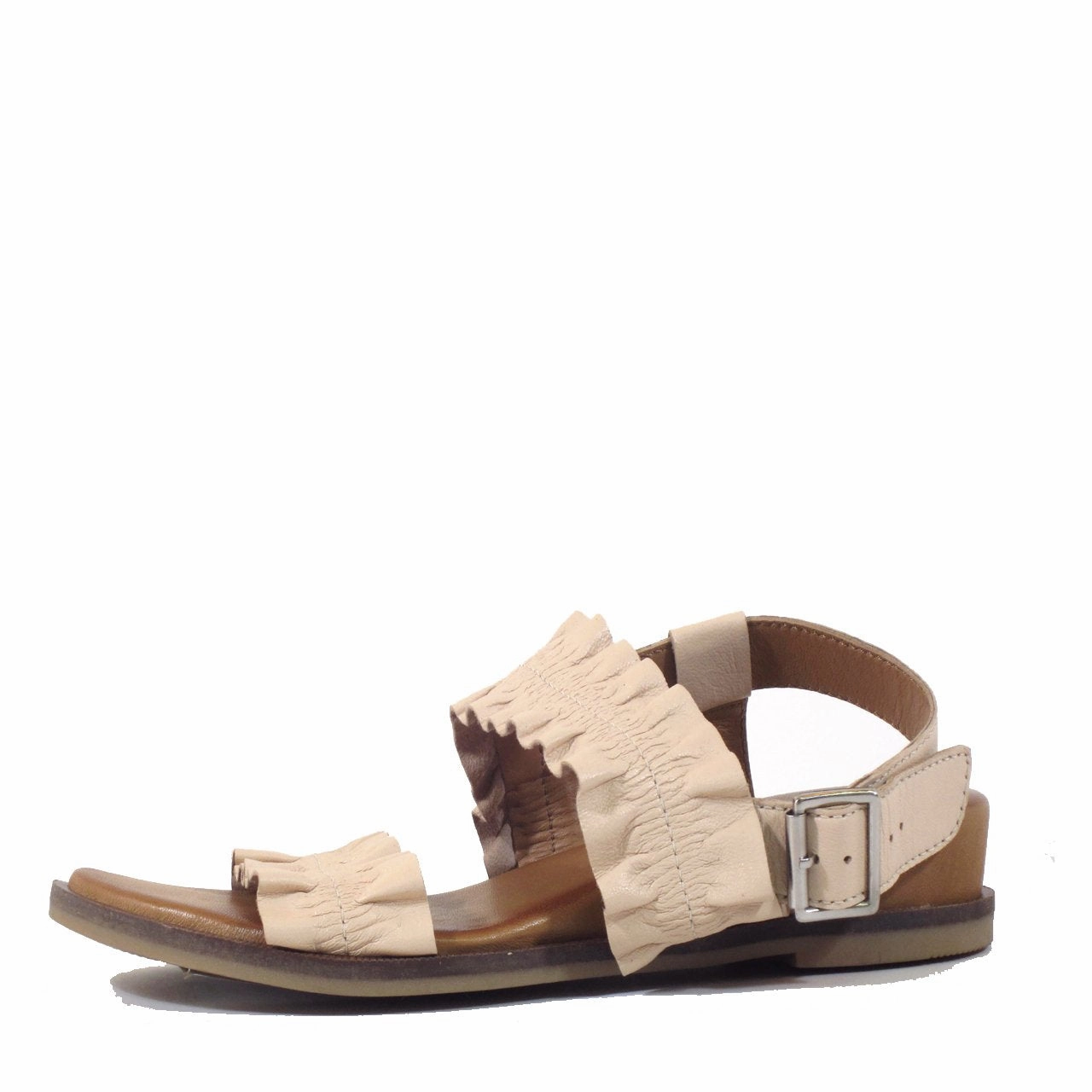 Wedge Espadrilles Peep Toe Roche Ruched Leather Sandals