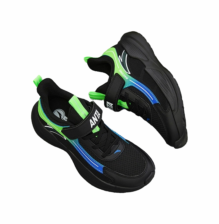 Glycerin Max Running Shoe Antakids Abrasion Resistant Low Top Kids' Running Shoes Black Green