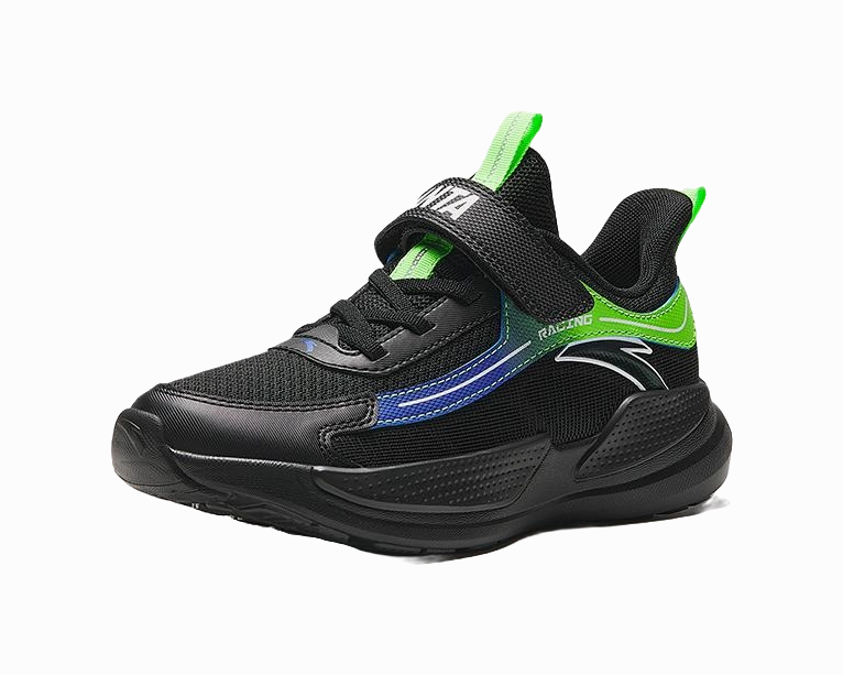Antakids Abrasion Resistant Low Top Kids' Running Shoes Black Green How To Lace On Running Shoes