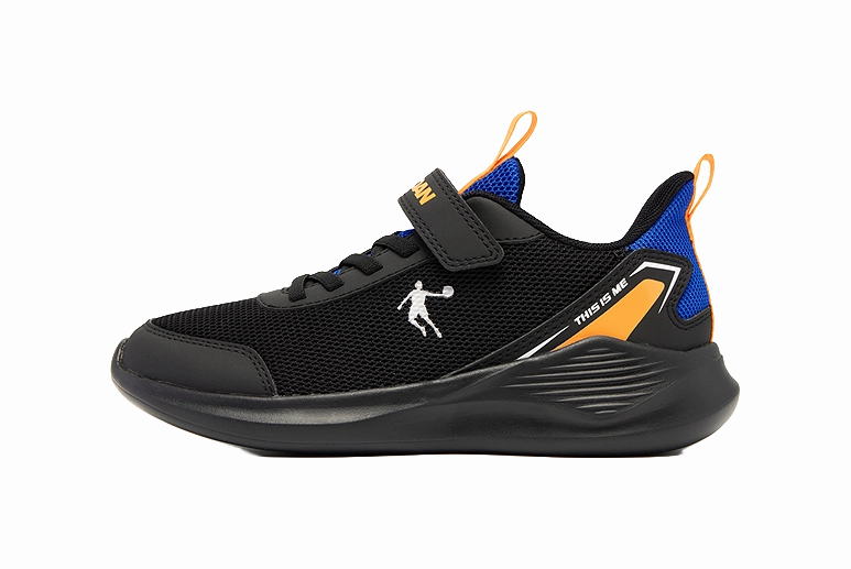 QIAODAN Kids' Running Shoes Black/Dazzling Blue Kids' Running Shoes With Plate