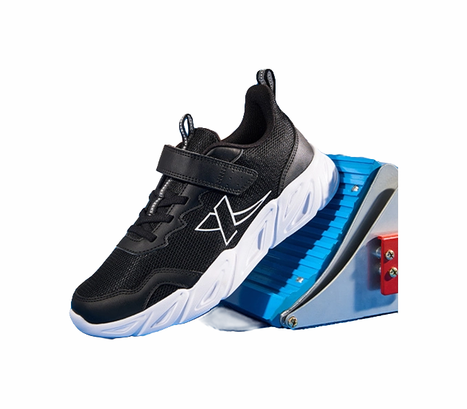 XTEP Slip Resistant Shock Absorbers Low top Kids' Running Shoes Black Unisex Shoe Run