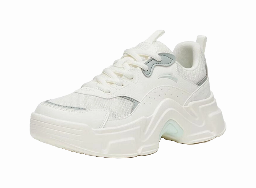 Anta Shock Absorbers Slip Resistant Abrasion Resistant Low top Casual Shoes Women's White Green Resole Climbing Shoe Minnesota