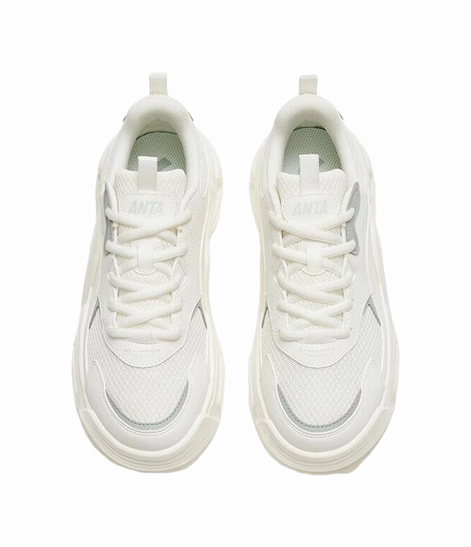 Climbing Shoes Size 8 Anta Shock Absorbers Slip Resistant Abrasion Resistant Low top Casual Shoes Women's White Green