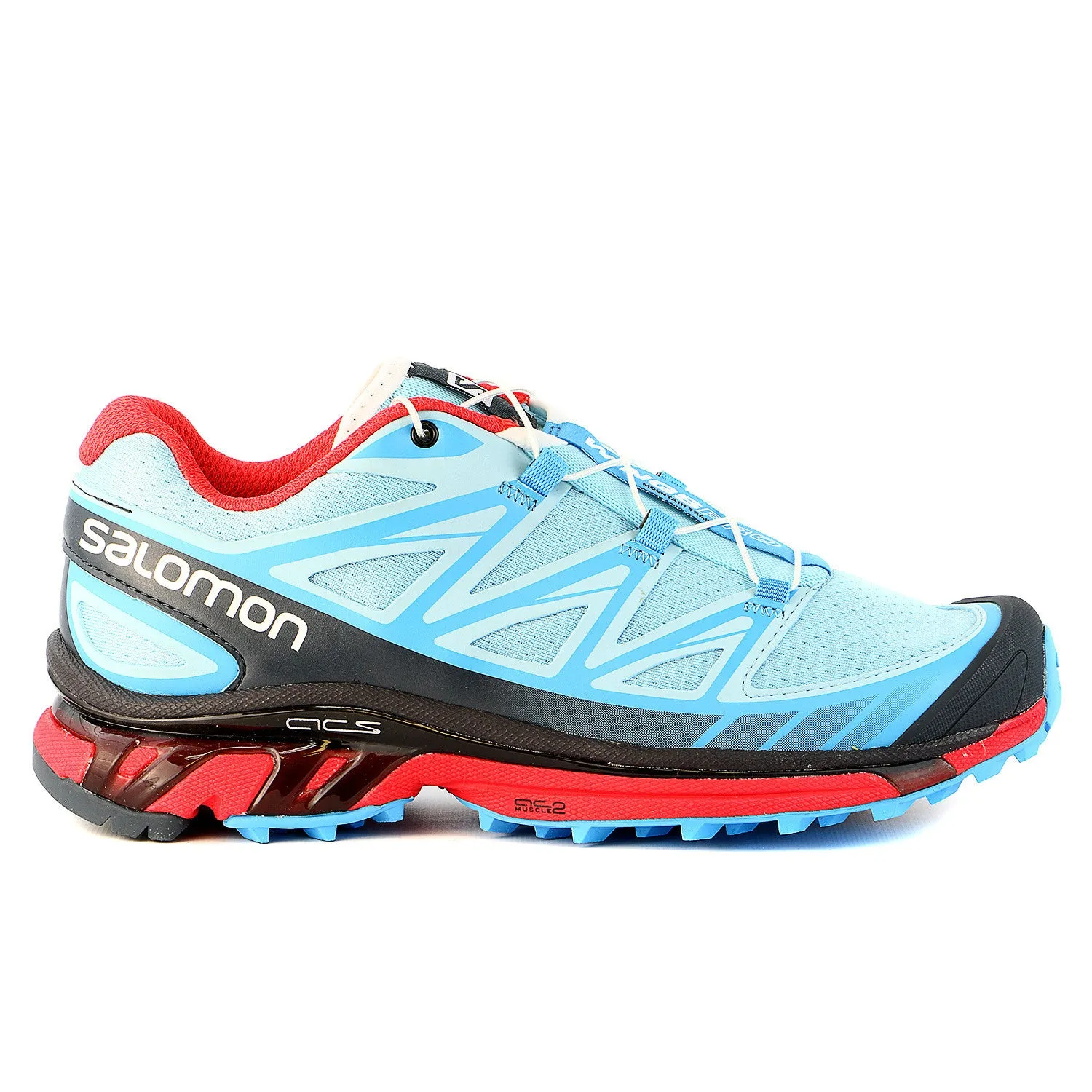 Salomon Wings Pro Shoe - Air/Blue Line/Papaya - Womens Best Mtb Shoes