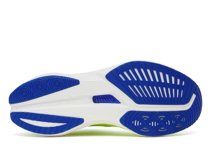 Saucony Endorphin Speed 5 Mens Running Shoe (Citron/Lapis) Best Running Shoes Cut In Half