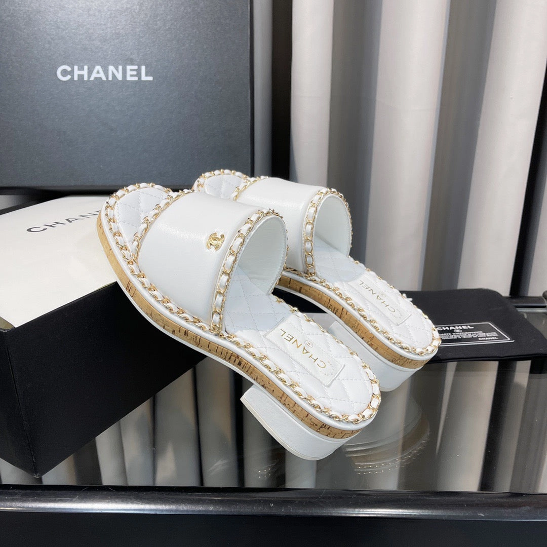 Braid Fur Clog Platform Slippers SE822 New Slippers for 2022 / Size5-10