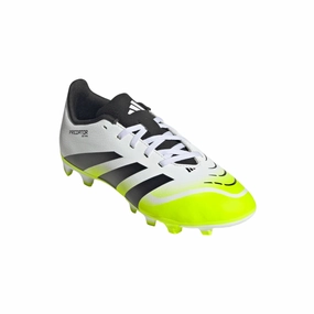 Adidas Junior Football Boot Predator Club FG/MG Cloud White/Core Black/Lucid Lemon Footy Headlines Cleats