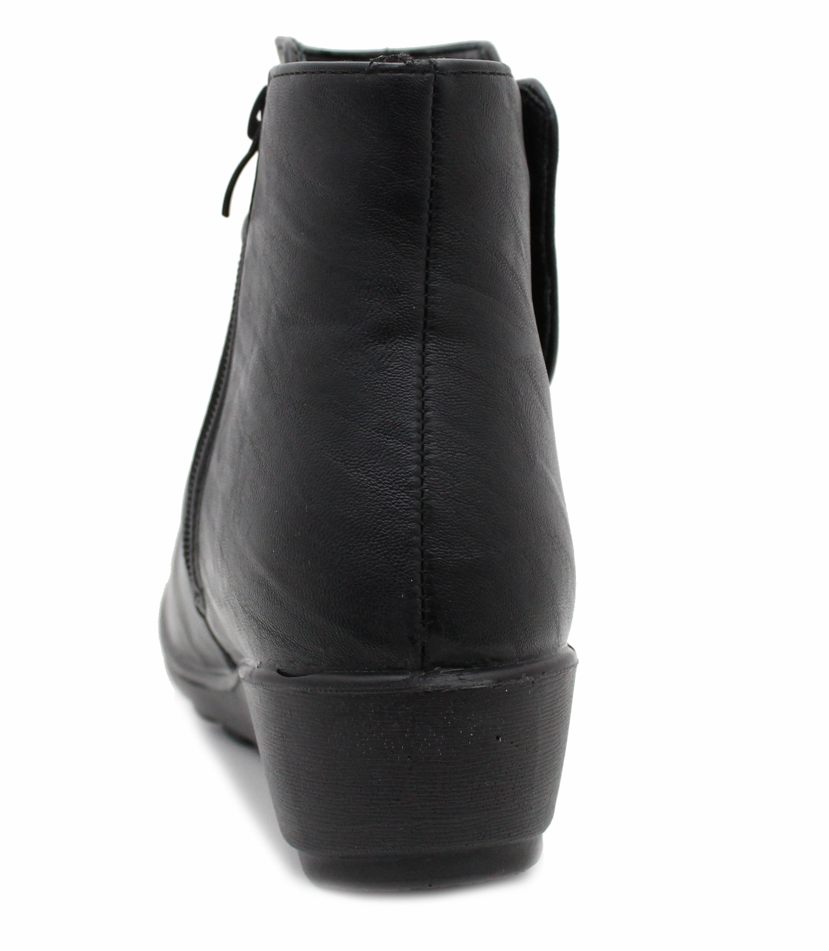 Mickey Bunny Boots Womens Thermal Ankle Boots Faux Fur Lined Warm Winter Zip Up Casual Formal Low Wedge Chelsea Boots