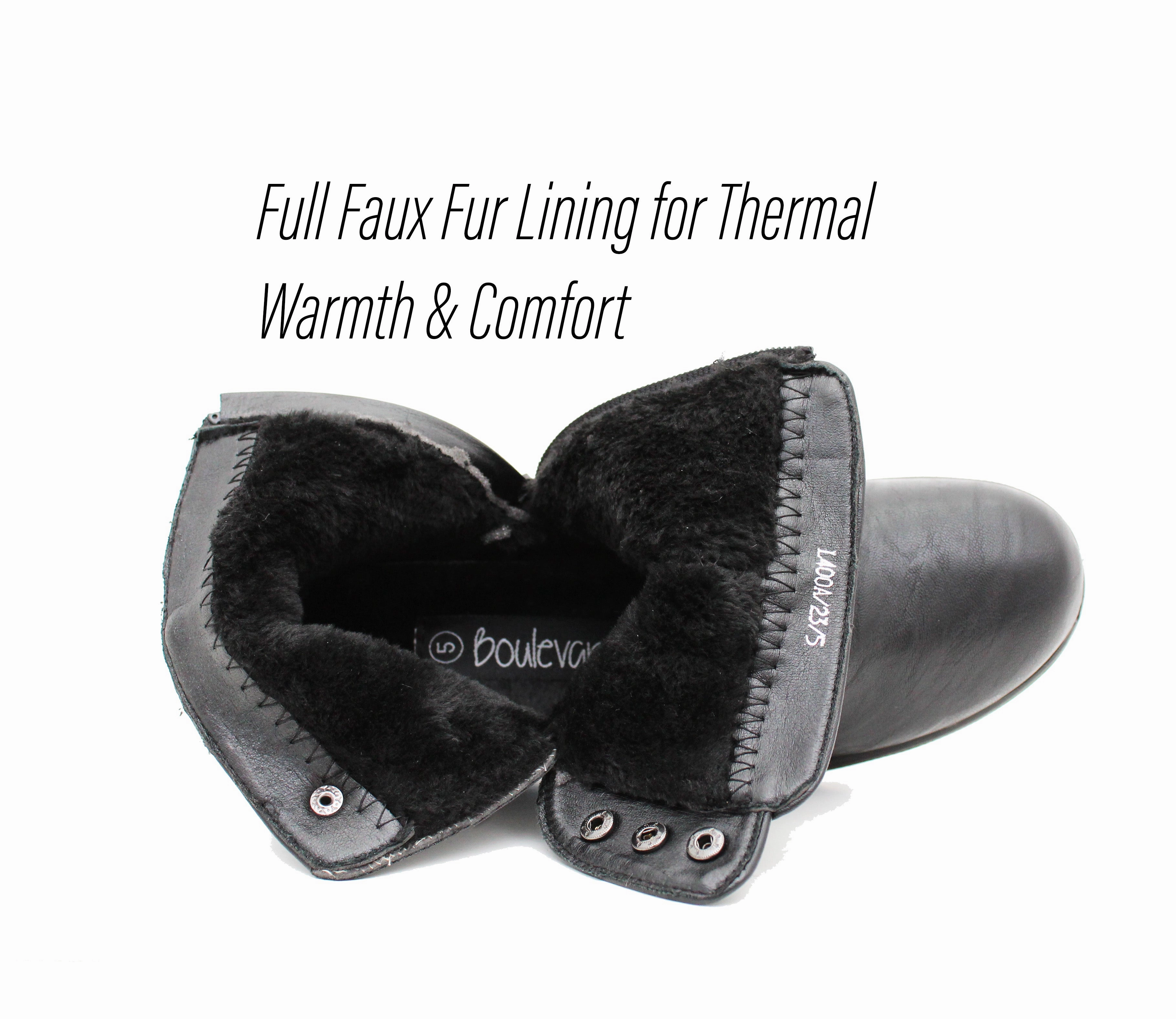 Womens Thermal Ankle Boots Faux Fur Lined Warm Winter Zip Up Casual Formal Low Wedge Chelsea Boots White Above The Knee Boots