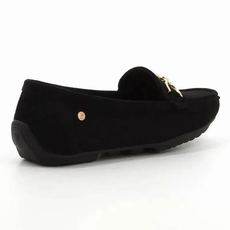 Suede Shoes Pierre Cardin 12 Moccasin With Metal Trim Loafer - Black