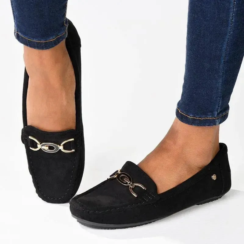 Commando Sole Brogue Shoes Pierre Cardin 12 Moccasin With Metal Trim Loafer - Black