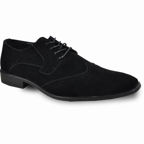 Sterling Berkeley Collection Oxford BRAVO Men Dress Shoe KING-3 Wingtip Oxford Shoe Black