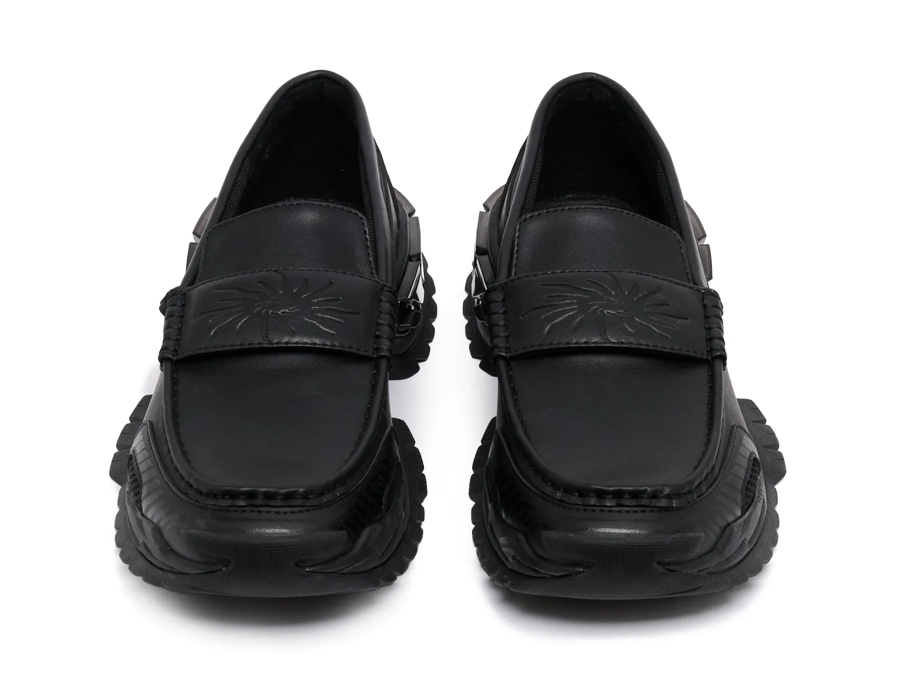 HEALER Black Beyond Leather Wide Width Platform Loafers