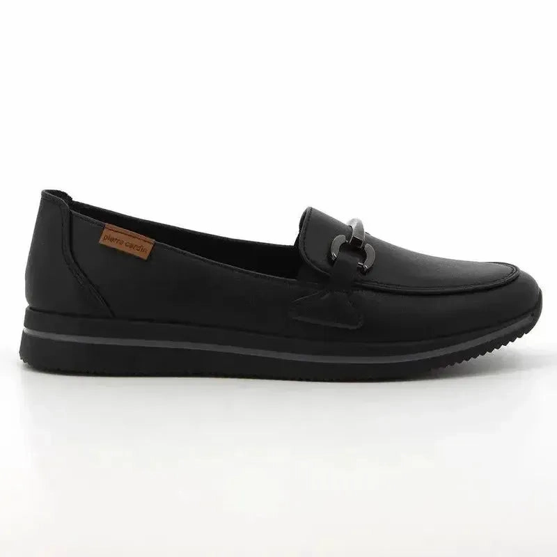 Pierre Cardin Josephine 10 Moccasin - Black Tying Brogues