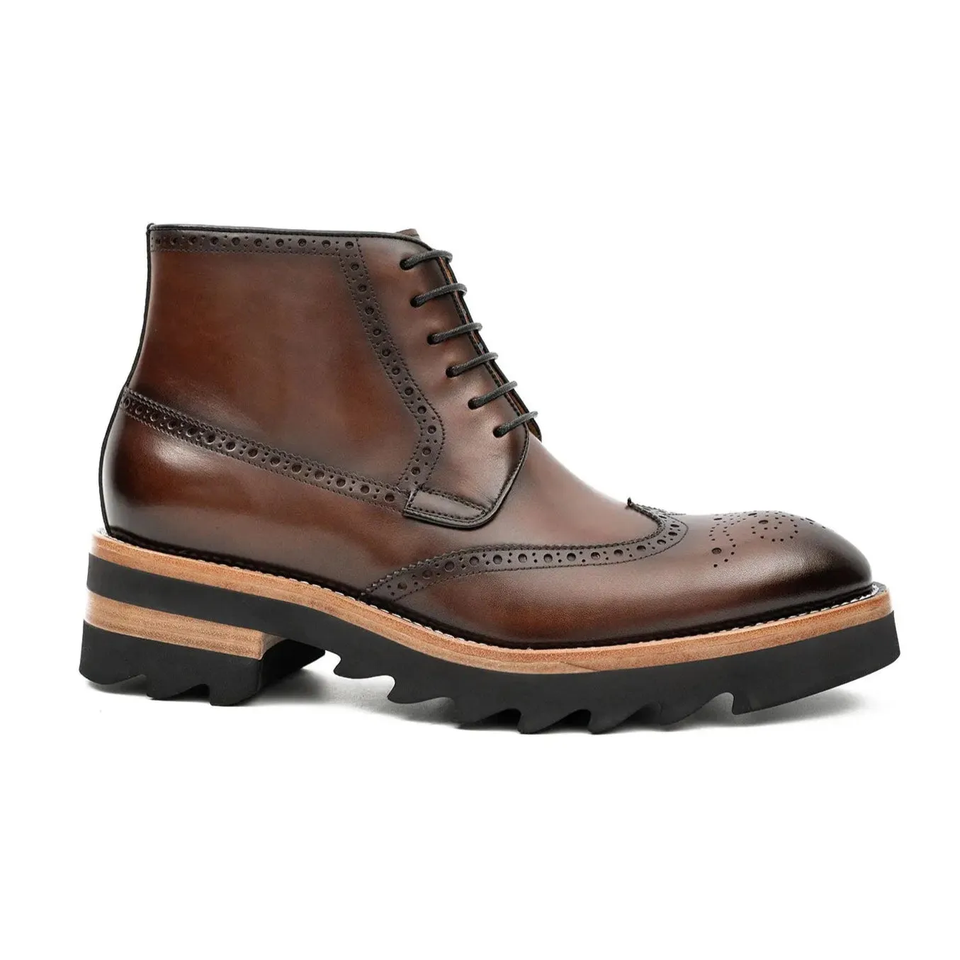 Side - Zipper Martin Boots Coffe Boys Chelsea Boots