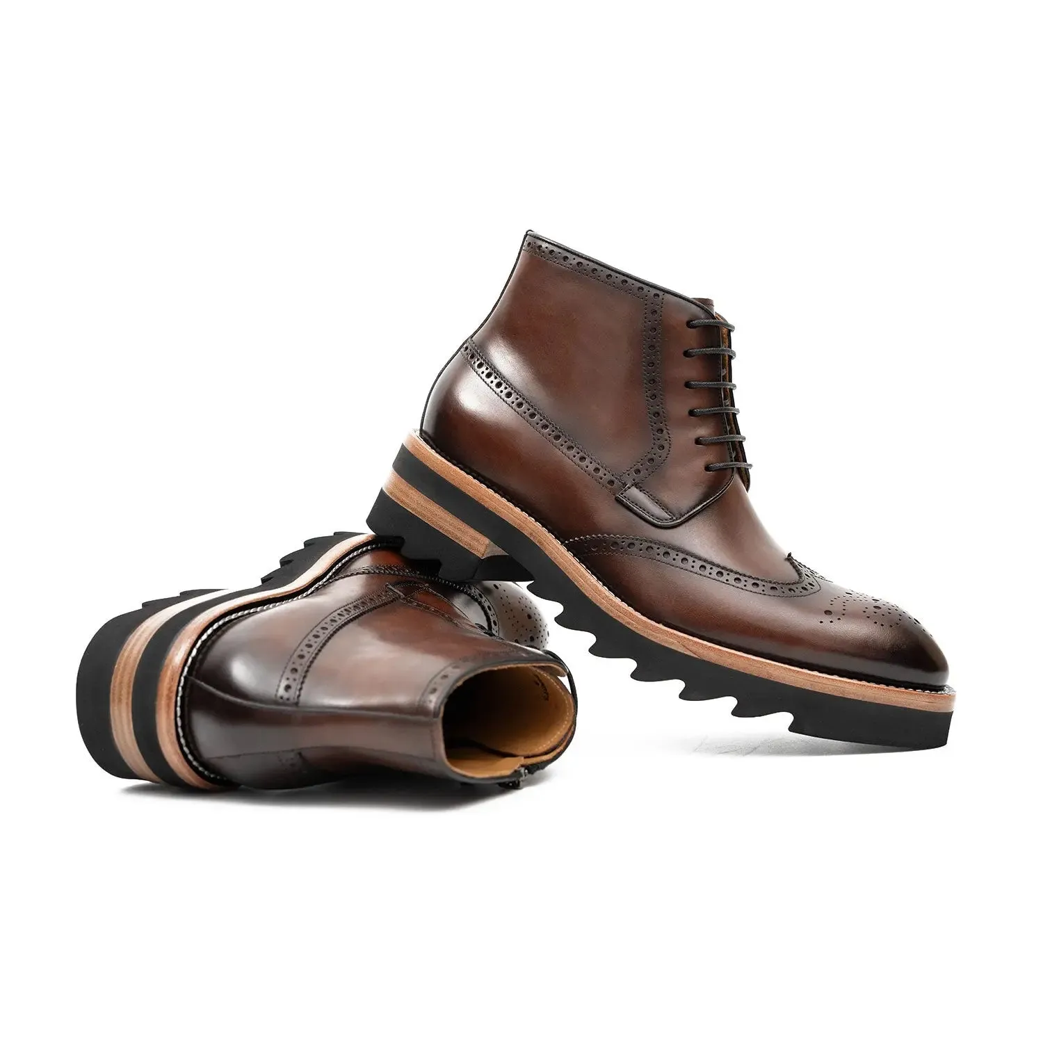 Fringe Moccasin Boots Side - Zipper Martin Boots Coffe